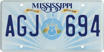 MS license plate AGJ694