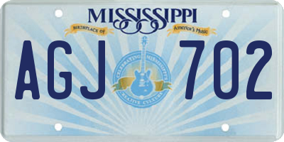 MS license plate AGJ702
