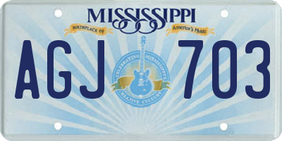 MS license plate AGJ703