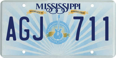 MS license plate AGJ711