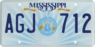 MS license plate AGJ712