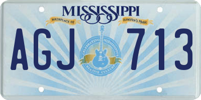 MS license plate AGJ713