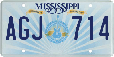 MS license plate AGJ714