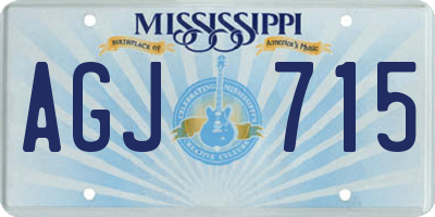 MS license plate AGJ715