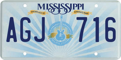 MS license plate AGJ716