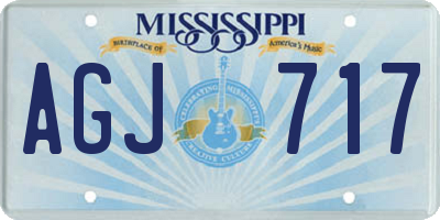 MS license plate AGJ717