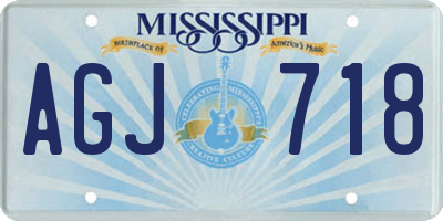 MS license plate AGJ718