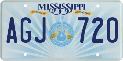 MS license plate AGJ720