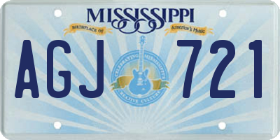 MS license plate AGJ721