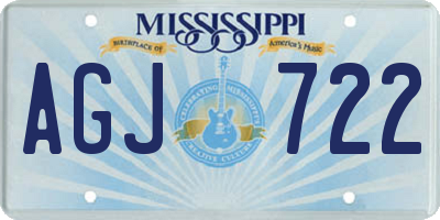 MS license plate AGJ722