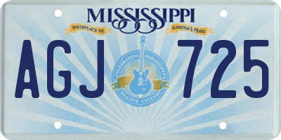 MS license plate AGJ725
