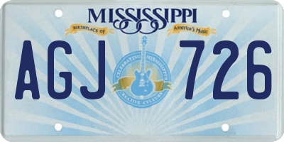 MS license plate AGJ726