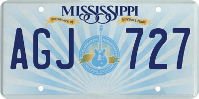 MS license plate AGJ727
