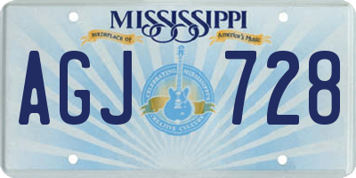MS license plate AGJ728