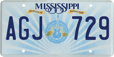 MS license plate AGJ729