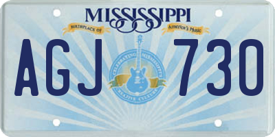 MS license plate AGJ730