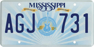MS license plate AGJ731