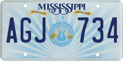 MS license plate AGJ734