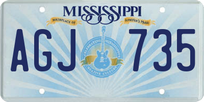 MS license plate AGJ735