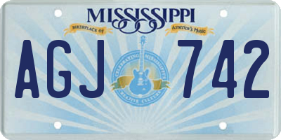 MS license plate AGJ742