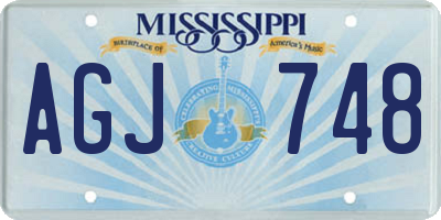 MS license plate AGJ748