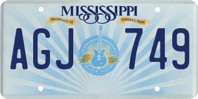 MS license plate AGJ749