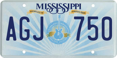 MS license plate AGJ750