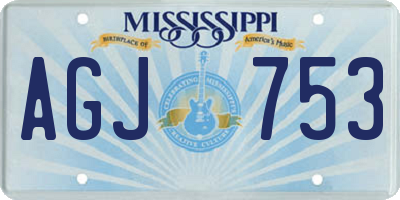 MS license plate AGJ753