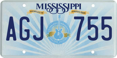 MS license plate AGJ755