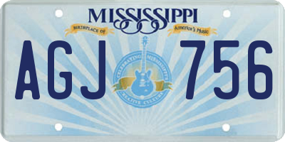 MS license plate AGJ756