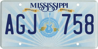 MS license plate AGJ758