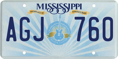 MS license plate AGJ760