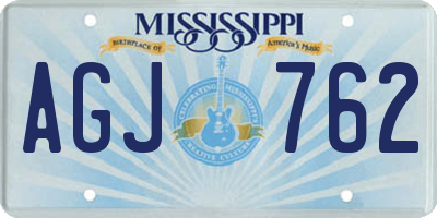 MS license plate AGJ762