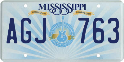 MS license plate AGJ763