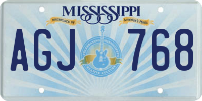 MS license plate AGJ768