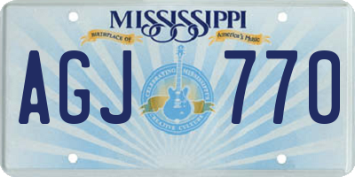 MS license plate AGJ770