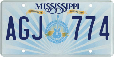 MS license plate AGJ774