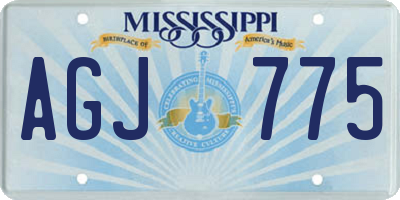 MS license plate AGJ775