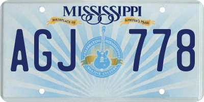 MS license plate AGJ778