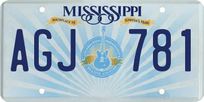 MS license plate AGJ781