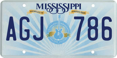 MS license plate AGJ786