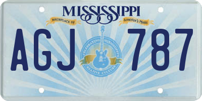 MS license plate AGJ787