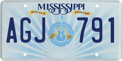 MS license plate AGJ791