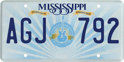 MS license plate AGJ792