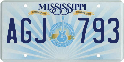 MS license plate AGJ793
