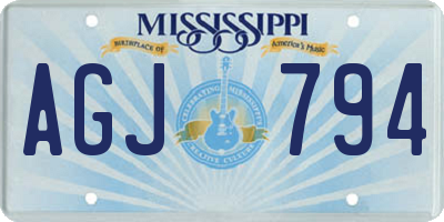 MS license plate AGJ794