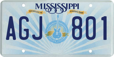 MS license plate AGJ801