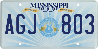 MS license plate AGJ803
