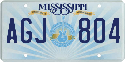 MS license plate AGJ804