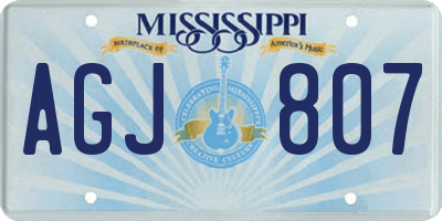MS license plate AGJ807